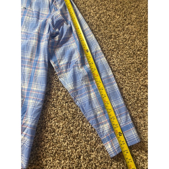 Vineyard Vines Performance Plaid Long Sleeve Button Up Shirt Men's XL Blue Red - Picture 4 of 6
